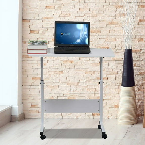 Removable E1 15MM Chipboard Steel Side Table - Adjustable Height, Baffle Design, Home and Office,White