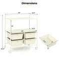 thumbnail image 3 of Gymax Rolling Storage Cart w/4 Drawers & 2 Shelves Multipurpose Plastic Trolley on White, 3 of 10
