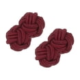 thumbnail image 1 of Gemelos de Nudo de Seda Uxcell, Gemelos de Camisa de Tela Elástica, Accesorios de Vestir de Nudo Torcido para Hombres, Mujeres, Negocios, Regalo, Boda, Rojo Vino, 1 of 6