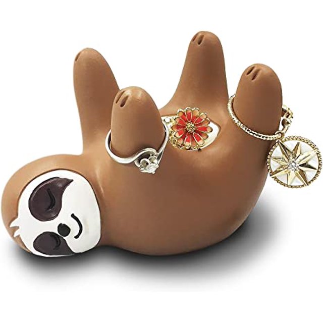 Bonito soporte para anillos, decoración de arte divertido, soporte para joyas, cuenco, soporte para pendientes, decoración de collares para mesita de noche en el baño o dormitorio, gran regalo para n JAMW Sencillez