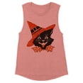 thumbnail image 1 of Vintage Witch Cat Women's Muscle Tank Large Desert Pink, 1 of 5