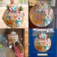 thumbnail image 2 of Riforla Spring Easter Rabbit Carrot Door Plate Eye Catching Front Door Hanging Farm Door Hanging Easter Welcome Decoration Home Decoration Easter Door Plate Decoration Door Hanging Decoration Pink, 2 of 9