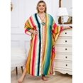 thumbnail image 2 of Kaftans for Women Loungewear Ethnic Print Beach Maxi Dress Split Side Batwing Sleeve Caftan Tunic Summer Tunic moomoo House Wear Casual Evening Dress, 2 of 10