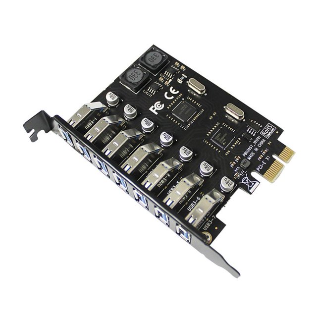 Tarjeta de expansión USB PCI-E de alta velocidad 7 puertos 3.0 Adaptador PCI Express HUB JShteea El nuevo
