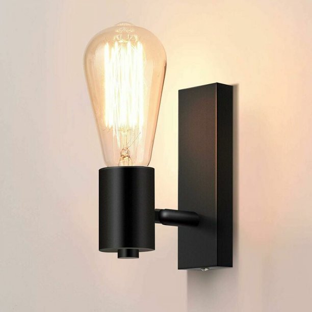 Aplique de pared industrial para interiores, foco de pared con rotación de 90 o 360 grados, diseño retro, aplique de pared de metal, iluminación de pared para restaurante, cocina, pasillo, cafetería,