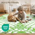 thumbnail image 4 of ODIKA 8'x10' Washable Area Rug Durable, Non-Slip Door Botanical Grid Network Foliage Nodes Balanced Ornamental for Living Room, Under Sectional, Family, 4 of 7