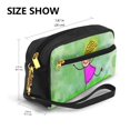 thumbnail image 4 of Leather Portable Travel Small Makeup Bag, Multifunctional Storage Bag, Running Little Girl Pencil Case, 4 of 4