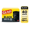 thumbnail image 1 of Glad Black Garbage Bags - Giant 184 Litres, 1 of 8