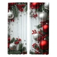 thumbnail image 2 of Oliegs Bas de Noël Rideaux Imprimés de Fête 2 Pcs de Rideaux Plats 2D Imprimés Rouges avec Flocon de Neige et Motifs Convenant à la Chambre et au Salon Couverture Chauffante, 2 of 5