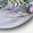 thumbnail image 3 of Designart 'Blossoming Purple Wisteria Garden Over The Wall' Traditional Circle Metal Wall Art 23x23 - Disc of 23, 3 of 5