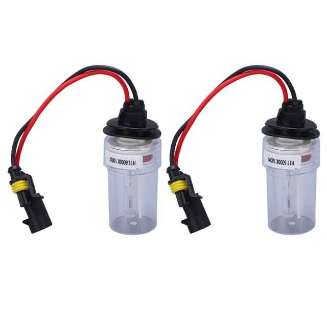 2 piezas H11 Bombilla de faro de coche 6000 K 100 W Bombilla de repuesto de faro brillante de vidrio de plástico para coche