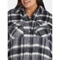 thumbnail image 5 of Terra & Sky Women's Plus Size Brushed Plaid Button Down Shacket, 0X-4X, 5 of 6