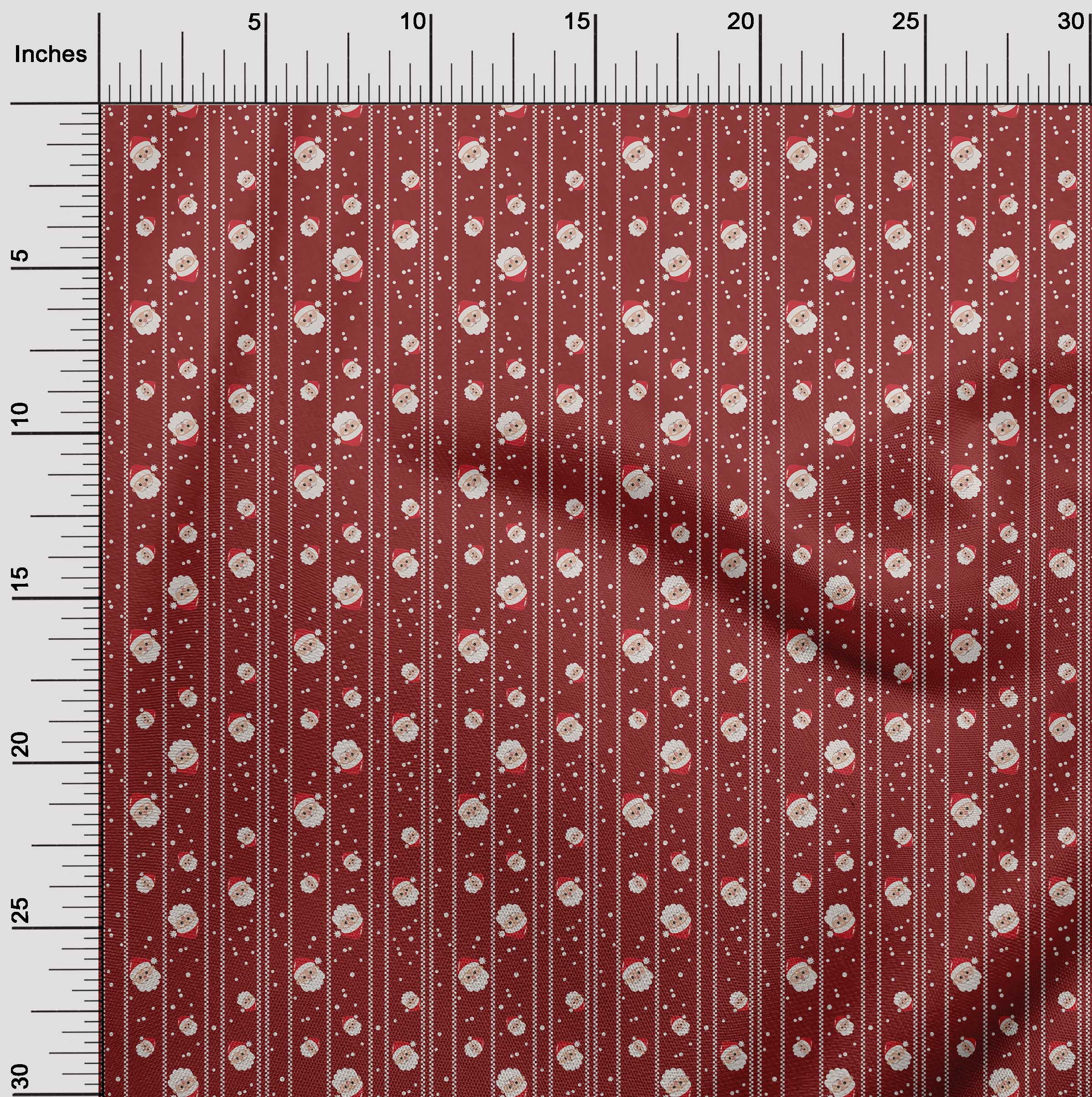 oneOone Polyester Spandex Maroon Fabric Merry Christmas Sewing Material Print Fabric By The Yard 56 Inch Wide