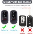 thumbnail image 2 of Key Fob Cover Compatible with Fit for Honda Civic CR-V Accord HR-V Pilot, Premium Soft TPU, Full Protection, Smart Remote Key, Keychain, Keychain Case Holder Protector,Size D-black, 2 of 6