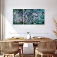 thumbnail image 3 of Elephant Stock Sacred Mandala Symbol Wall Art - Horizontal Multi Panel Canvas - Living Room Wall Decor - Decor Elements Multi Panel - Teal And Purple Decor - 56" x 27", 3 of 8