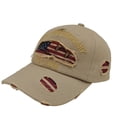 thumbnail image 3 of 250th US Anniversary Distressed Denim Hat 1776–2026 Embroidered Patriotic Baseball Cap Adjustable Metal Buckle,Beige, 3 of 3