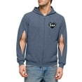 thumbnail image 2 of Txeol Navy Zip Up Hoodies for Men Dialysis Sweatshirts with Arm Zipper Lightweight Hemodialysis Sweatshirt Jacket with Pockets,S, 2 of 7