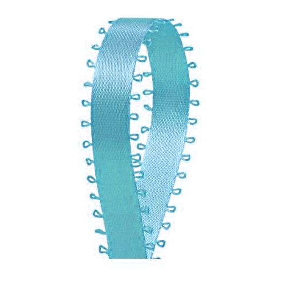 3/16" Double Face Satin Picot Ribbon Feather Edge 50 Yds-Blue Mist