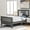 with headboard-gray, variant on Modern Wood Platform Bed Frame with Headboard and Footboard, Twin Size, White