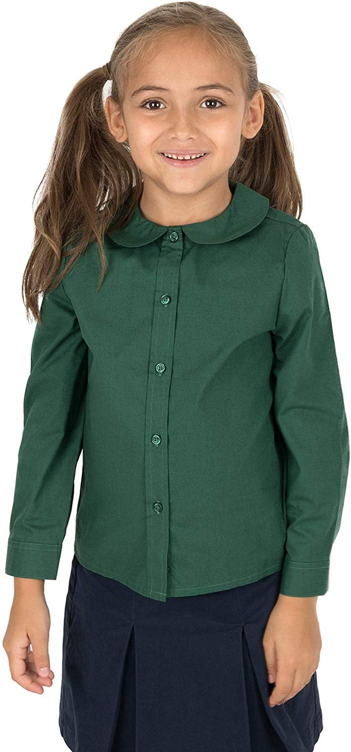 Leveret Kids & Toddler Girls Long Sleeve Uniform Cotton Dress Shirt