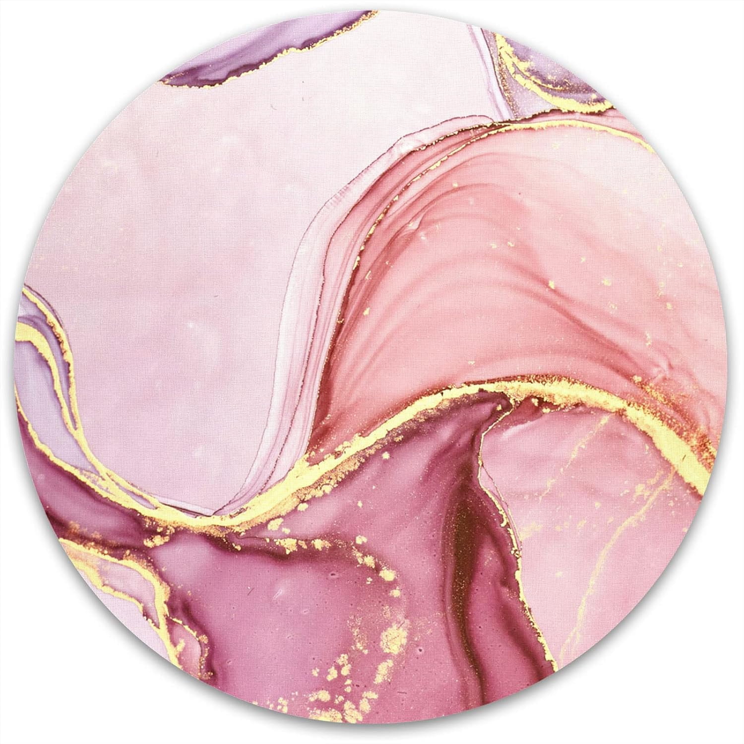 Cute Kids Mouse Pad Rose Gold Marble Mouse Pads for Girls Wireless Office Laptop Computer Desk Mousepad with Designs Decorative for Women Blush Pink Rose Gold Pattern Round Mouse Pad - 4 Pcs Pcs 8 in