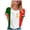 White, variant on felwors Elegant Casual Italian Flag Cotton T-Shirt for Women Girl's Summer Sun Beach L (White, XXL)
