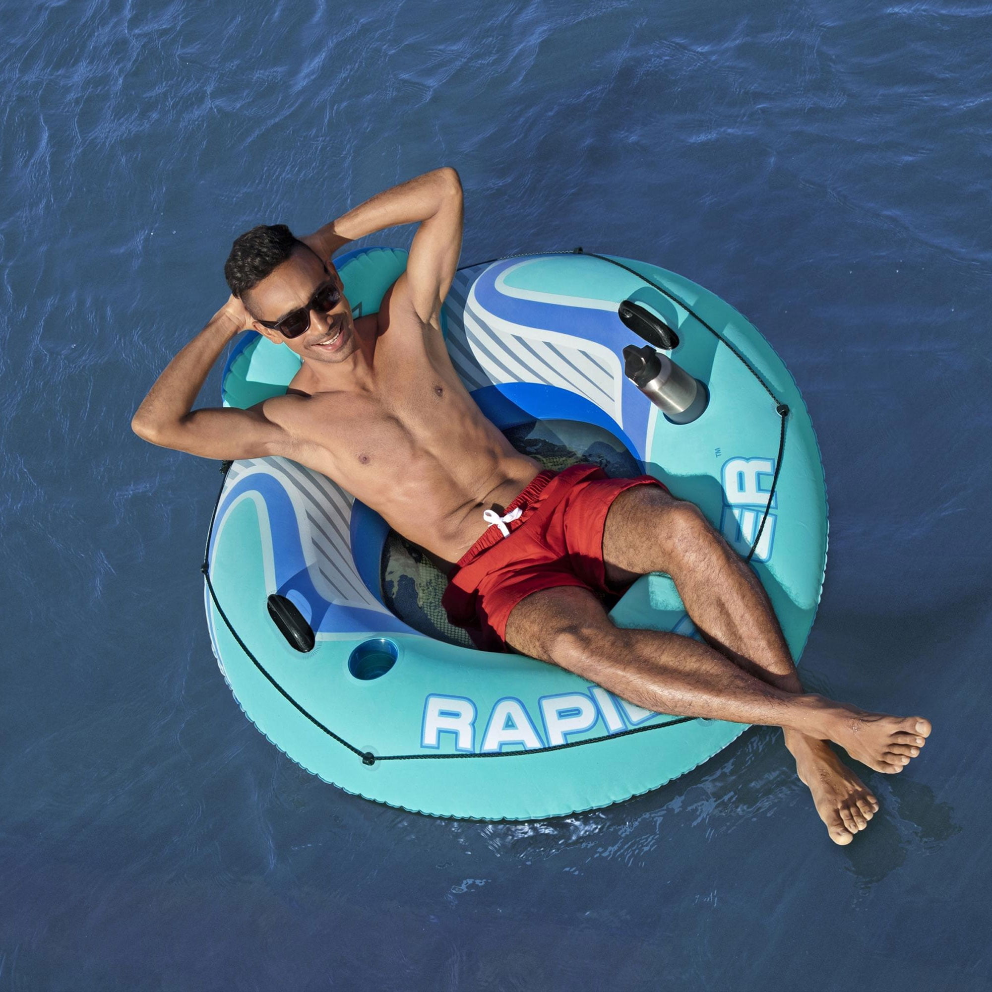 Bestway Hydro-Force Comfort Plush Rapid Rider Single River Tube Float, 48 In