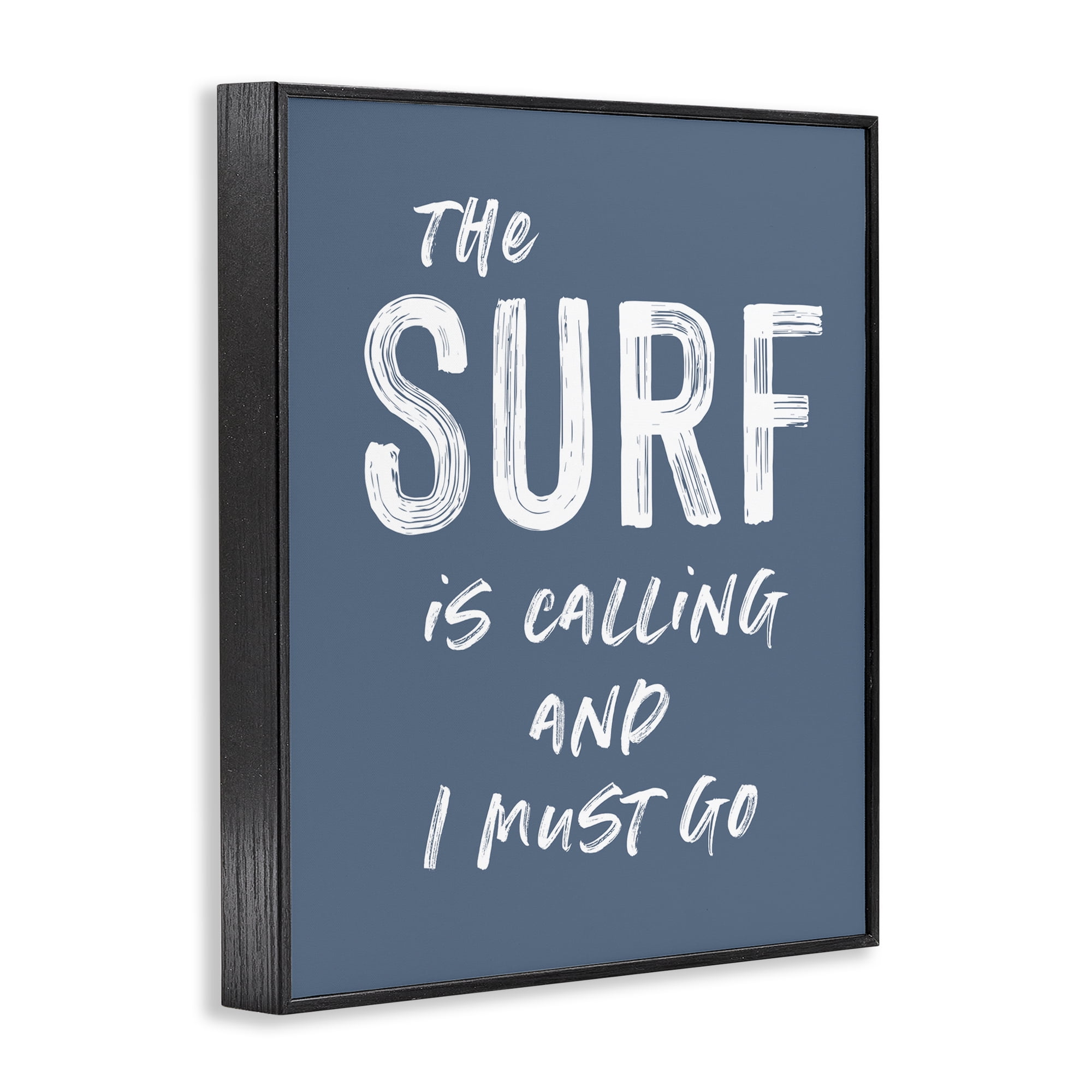 Surf Is Calling Must Go Black Framed Giclee Art, design by Lettered and Lined