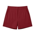 thumbnail image 6 of Only Moment Women's Casual Elastic Waist Lounge Shorts Blended Fabric Dressy Casual Elastic High Waisted,Comfy Lightweight Airy,Summer Shorts for Beach,Travel & Vacation Basketball Shorts Red,M, 6 of 6