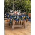 thumbnail image 3 of Outdoor Tablecloths with Umbrella Hole & Zipper, Orange Blue Spring Floral 54x80 Inch Tablecloth Rectangle, Vintage Botanical Summer Flower Waterproof Table Cloth, Patio/Pool/Picnic Table Covers, 3 of 8