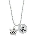 thumbnail image 1 of Delight Jewelry Silvertone BOO Ghost Silvertone Script Initial Disc - R - Charm Necklace, 20"+3", 1 of 4
