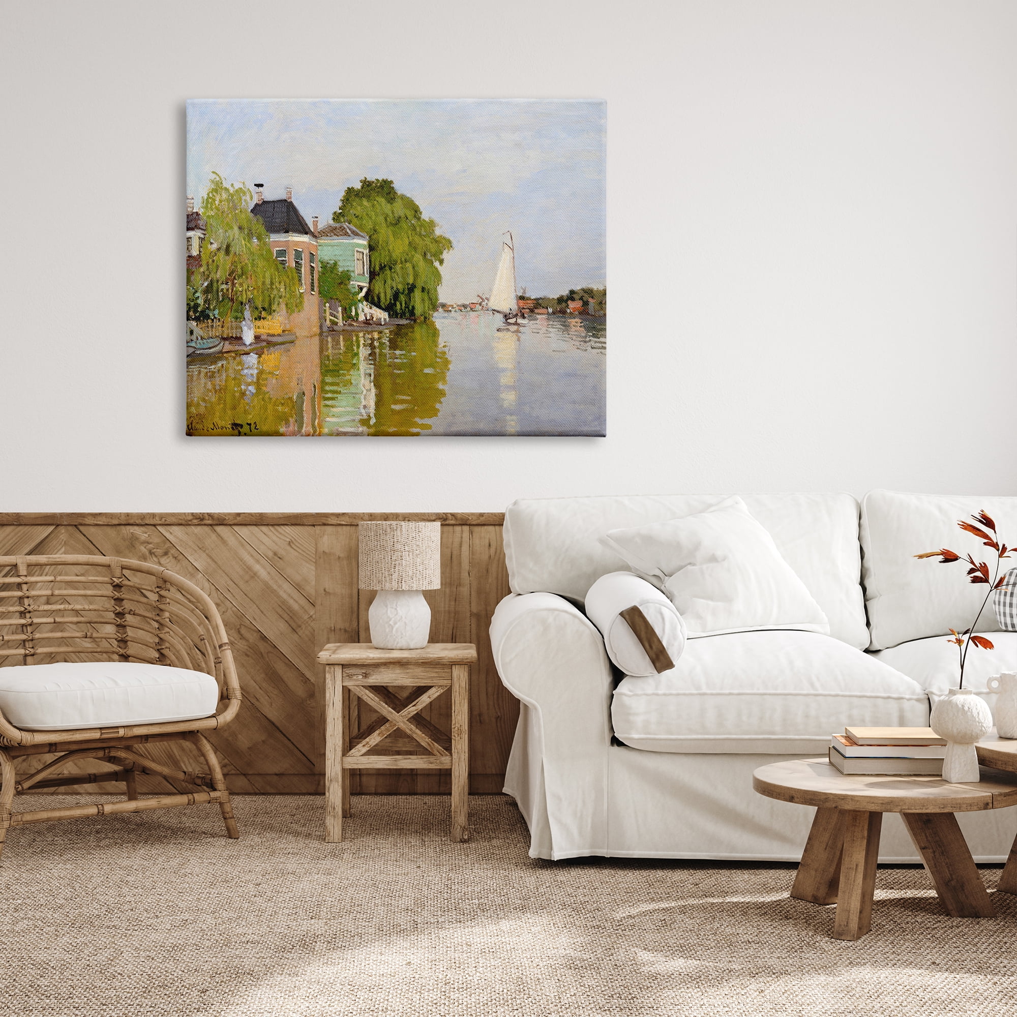 Stupell Industries City Town Along Water Canal Sailboats Reflection Painting Gallery Wrapped Canvas Print Wall Art, Design by Lettered and Lined