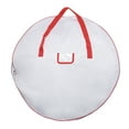 thumbnail image 3 of 2Pcs White Premium Christmas Wreath Storage Bag 25” - Dual-Zippered Storage Container & Durable Handles - Holiday Xmas Bag 600D Oxford, 3 of 6
