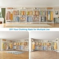 thumbnail image 3 of Timate U3 U Shape Garment Rack , Expandable Industrial Pipe Clothing Rack Wall Mounted Closet,White, 3 of 7