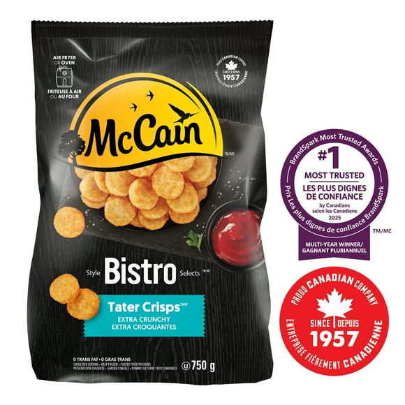 McCain® Bistro Selects™ Tater Crisps™ Extra Crunchy, Made in Canada from domestic and imported ingredients, 750g