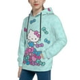 thumbnail image 2 of Hello Kitty Hoodie 3D Print Pullover Hooded Long Sleeve Sweatshirts Tops Blouse with Pocket for Boys Girls Small, 2 of 6