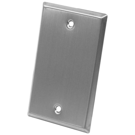 Seismic Audio  Blank Stainless Steel 1 Gang Wall Plate- For Cable Installation Silver - SA-PLATE9