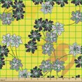 thumbnail image 2 of Ambesonne Floral Fabric by the Yard Upholstery, Greyscale Spring Field Motif, 1 Yard, Yellow Grey and Orange, 2 of 5
