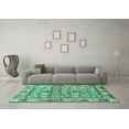 thumbnail image 3 of Ahgly Company Indoor Rectangle Abstract Turquoise Blue Modern Area Rugs, 8' x 10', 3 of 4