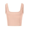 thumbnail image 5 of yillto Womens Square Neck Tank Sleeveless Strappy Cropped Shirts Summer Basic Ribbon Tee Outfits, 5 of 6