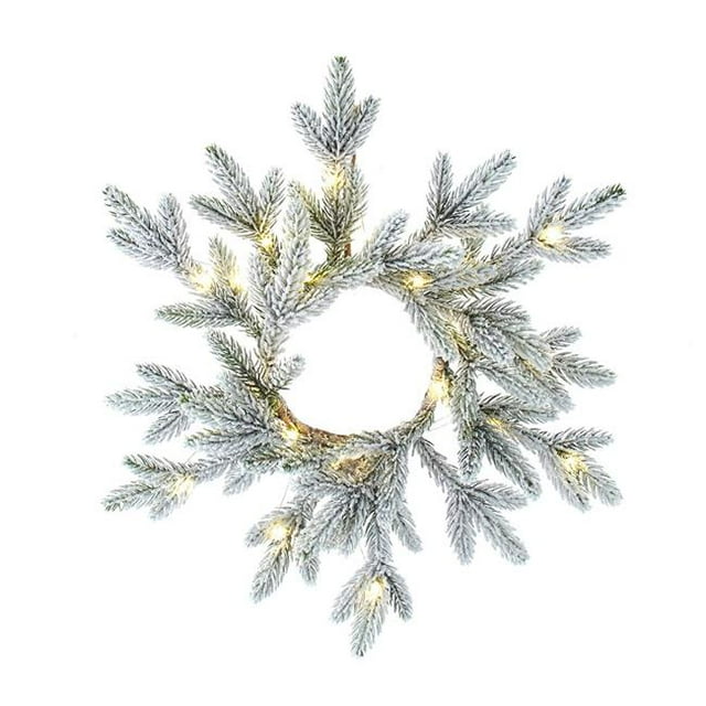 Kurt S. Adler P3013 Couronne de Pin Floqué à LED 18 Po. 20 Lumières à Piles