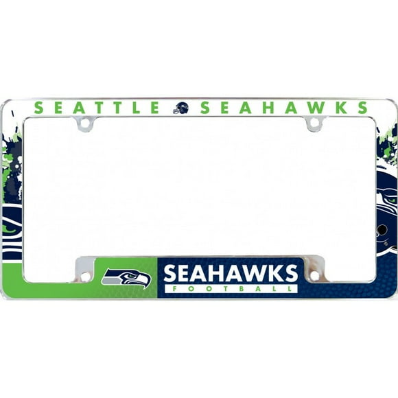 Seattle Seahawks All Over Chrome License Plate Frame