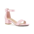 thumbnail image 1 of BLISSFUL STEP Women's Shoes Open Toe Block Heel Ankle Strap Sandals Pink 8, 1 of 7
