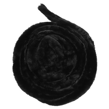 OUNONA  Faux Wool Strip Christmas Ribbon White Tree Tassel Garland Black