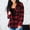Red, variant on HAOTAGS Womens Long Sleeve Plaid Shirts Flannel Lapel Button Down Shacket Jacket Coats Red Size XL