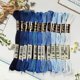 thumbnail image 4 of 12 madejas, 105 yardas, hilo de bordar matizado de 6 hebras, para pulseras de la amistad, hilo de bordar azul degradado, hilo a granel, 4 of 9