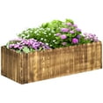 thumbnail image 2 of Outsunny 40" x 16" x 12" Raised Garden Bed, Raised Planter Box, Wooden Planter Raised Bed with Drainage Gaps & Lightweight Build, Natural Wood, 2 of 9