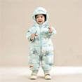 thumbnail image 4 of Cowsor Baby Snowsuit Baby Printed Winter Clothes with Hat Warm Outfits Zipper Romper Coat Jumpsuit, 4 of 7