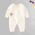 thumbnail image 5 of VERUGU Baby Girl Romper Fall Winter Warm Long Sleeve Jumpsuit Boy and Girl Casual Print Round Neck Cotton Clothes Beige 6M, 5 of 5