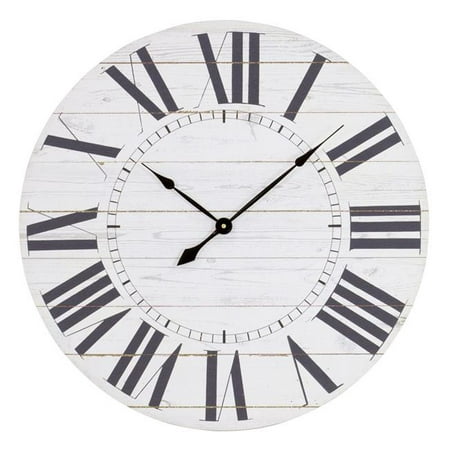 Aspire Home Accents 5865 Estelle French Country Wall Clock With Shiplap Face Canada - Wall Clock In French